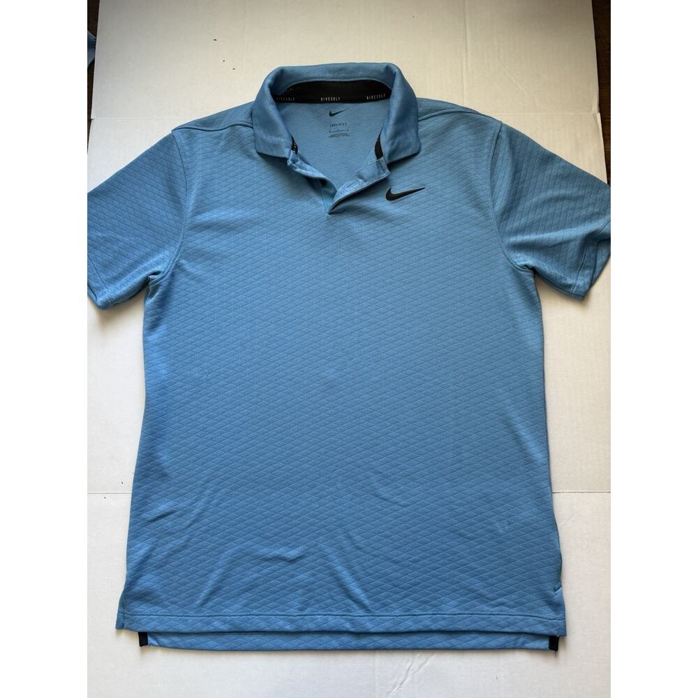 Nike Dri-FIT Vapor Textured Golf Polo in a shade of blue